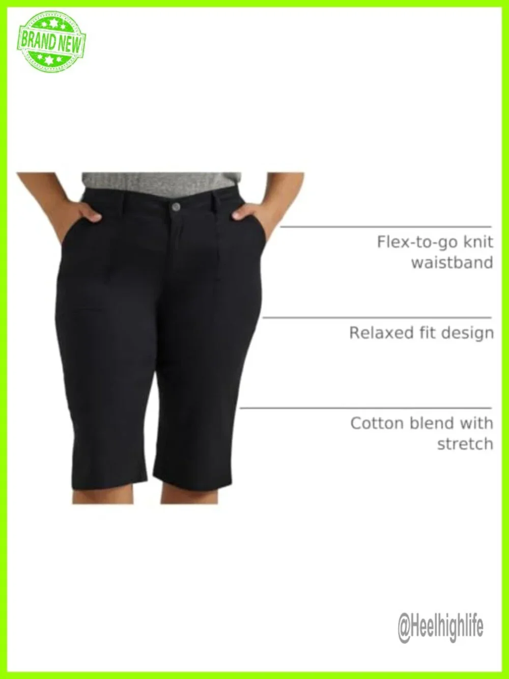 Plus Size Ultra Lux Comfort Flex-to-go Utility Skimmer Capri Pant